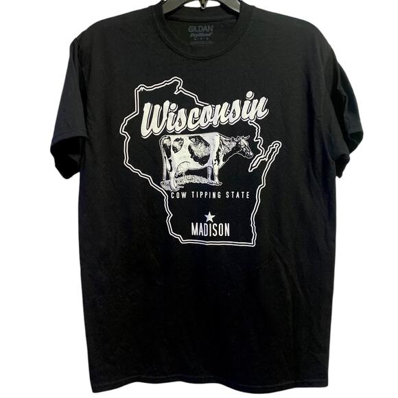 Wisconsin Cow Tipping State Short Sleeve Tshirt Medium - Picture 1 of 3
